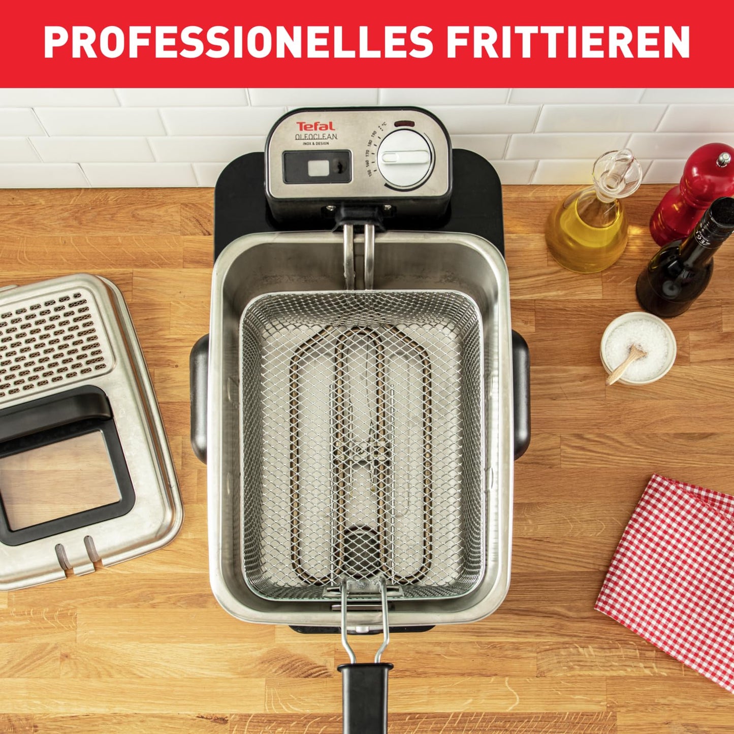 Tefal Oleoclean Pro Fritteuse – 3,5L, 2300W, Edelstahl
